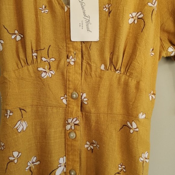 Universal Thread Yellow V Neck Maxi Dress Size Small - Picture 5 of 10